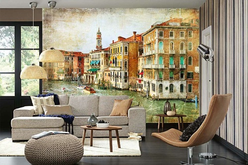 Vlies Fototapete - Vintage romantisches Venedig 375 x 250 cm